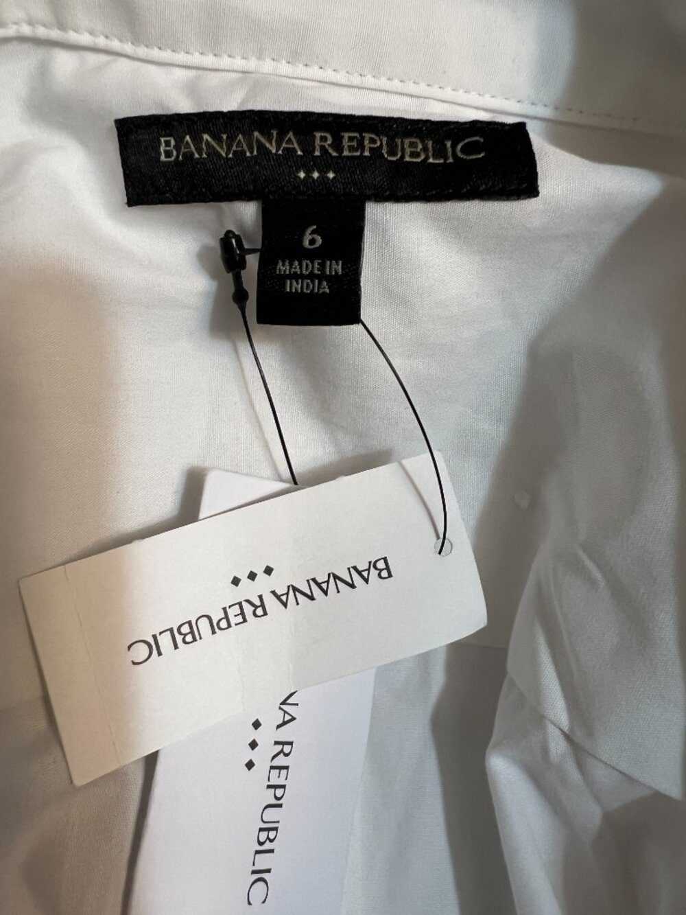 NWT Banana Republic White Cotton Shirt Dress Womens Size 6 Button Front Midi - Picture 6 of 11
